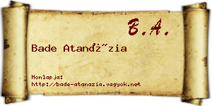 Bade Atanázia névjegykártya